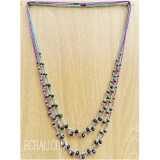 two color crystal bead bali necklaces fashion